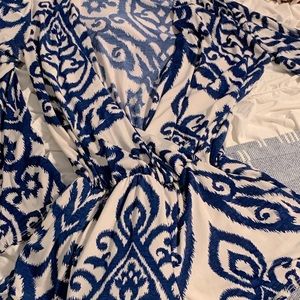 SURF GYPSY Blue &White Ikat Romper
